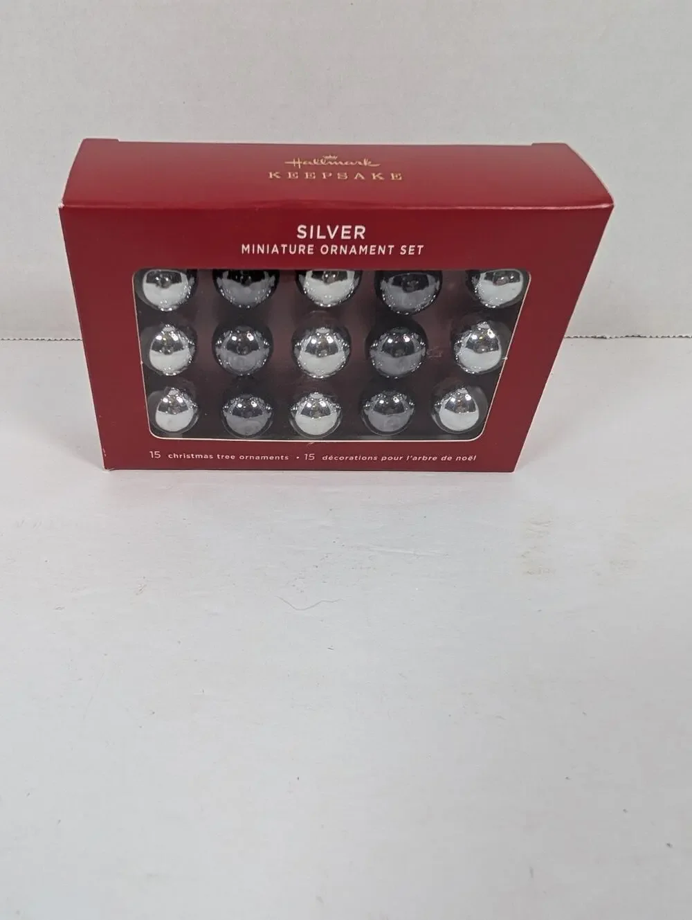 2020 Hallmark Keepsake Ornament Mini Silver (2 shades) Glass Balls Set of 15